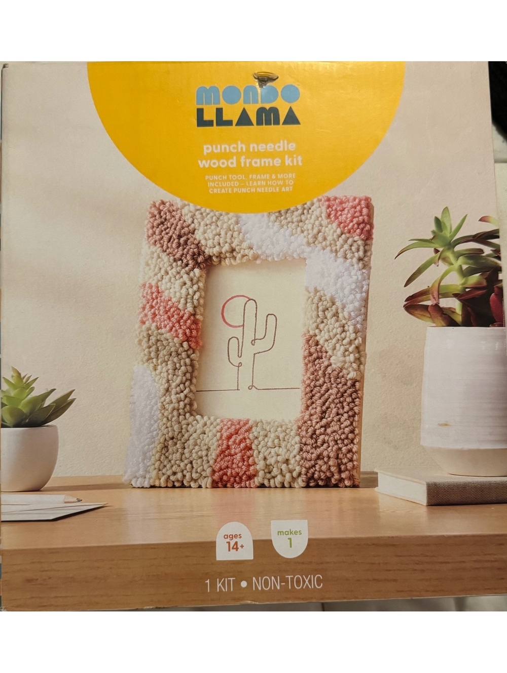 Mondo Llama Punch Needle Wood Frame Kit - Ages 14+, Non-Toxic Craft Set for DIY